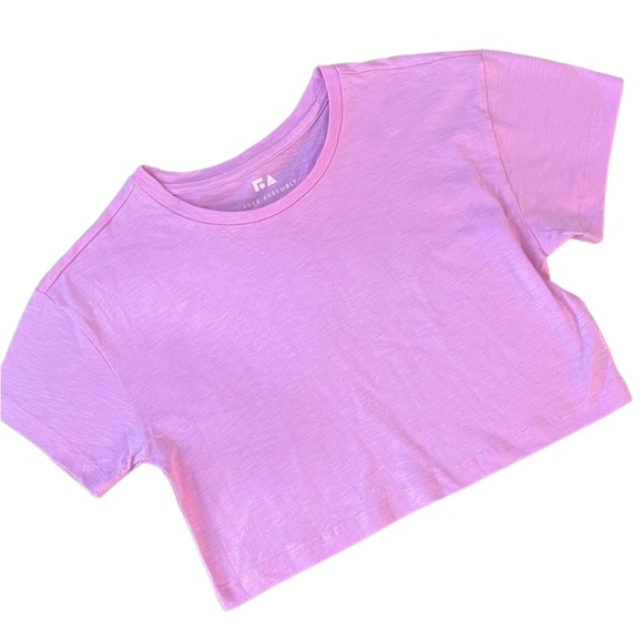 NWT Girls L (10/12) Free Assembly Purple Cropped Tee - Picture 1 of 3